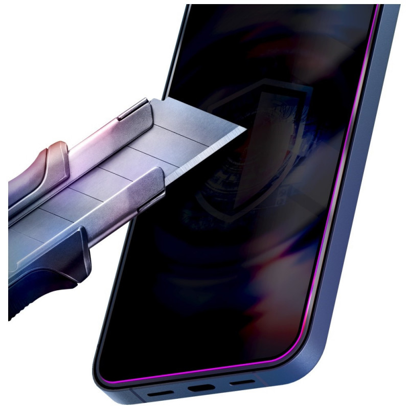 Vetro temperato privacy 3MK HardGlass Max Privacy con applicatore per Samsung Galaxy S25 Edge, nero