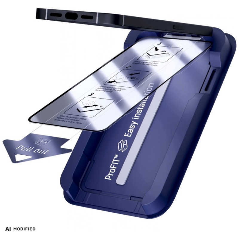 Vetro temperato 3MK HardGlass Max con applicatore per Apple iPhone 15 / 16, nero