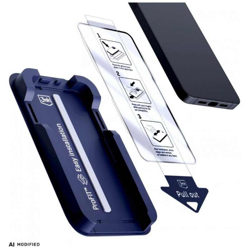 Vetro temperato 3MK HardGlass Max con applicatore per Samsung Galaxy S25 Ultra, nero