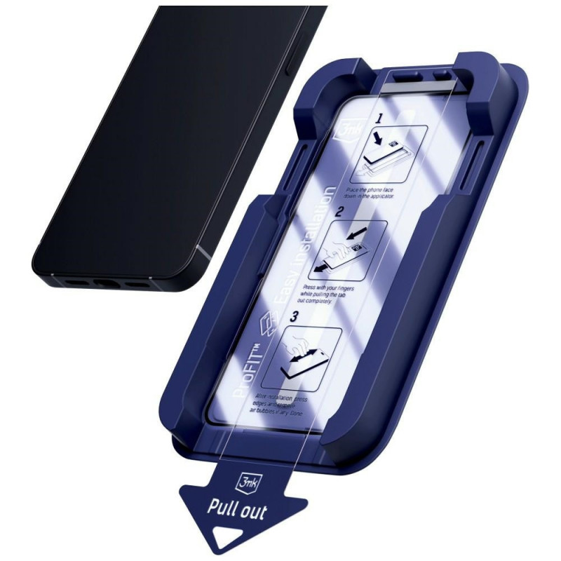 Vetro temperato 3MK HardGlass Max con applicatore per Samsung Galaxy S24+ / S25+, nero