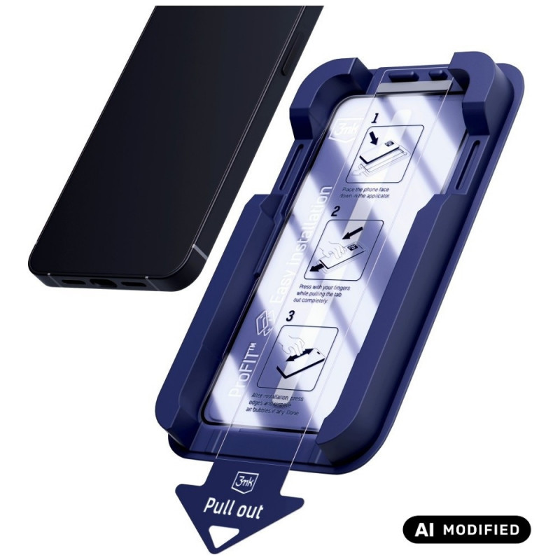 Vetro temperato 3MK HardGlass Max per Apple iPhone 15 Pro, nero