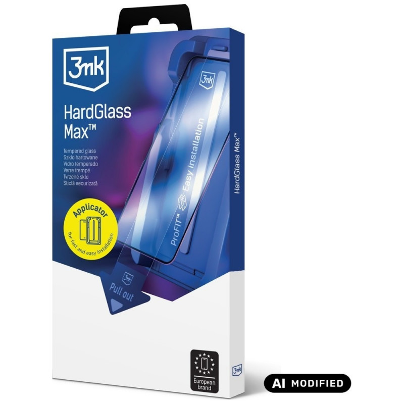 Vetro temperato 3MK HardGlass Max per Apple iPhone 15 Pro, nero