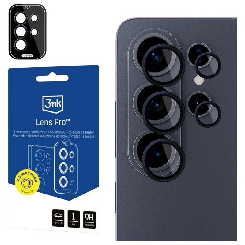 Protezione per lenti della fotocamera 3MK Lens Protection Pro per Samsung Galaxy S26 Ultra, nero