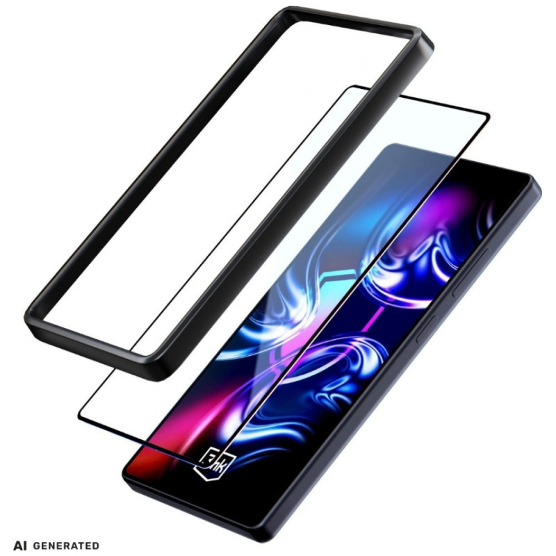 Vetro temperato 3MK HardGlass Max con cornice di montaggio per Samsung Galaxy A35 / A55 5G