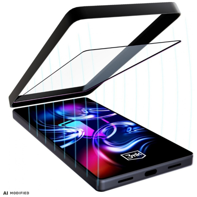 Vetro temperato 3MK HardGlass Max con cornice di montaggio per Samsung Galaxy A35 / A55 5G