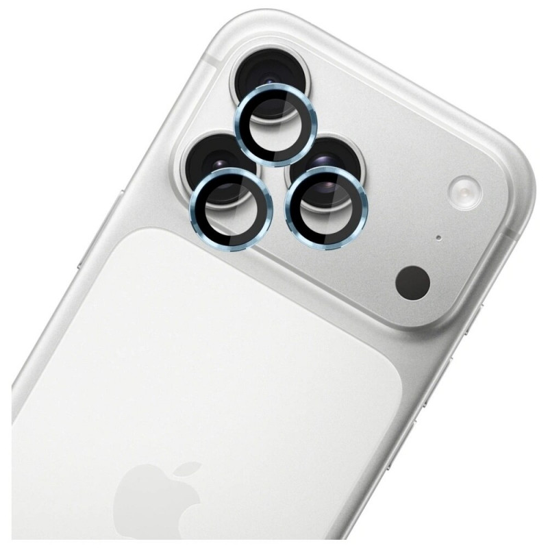 Vetro temperato per lente fotocamera 3MK Lens Protection Pro per Apple iPhone 17 Pro / 17 Pro Max, azzurro