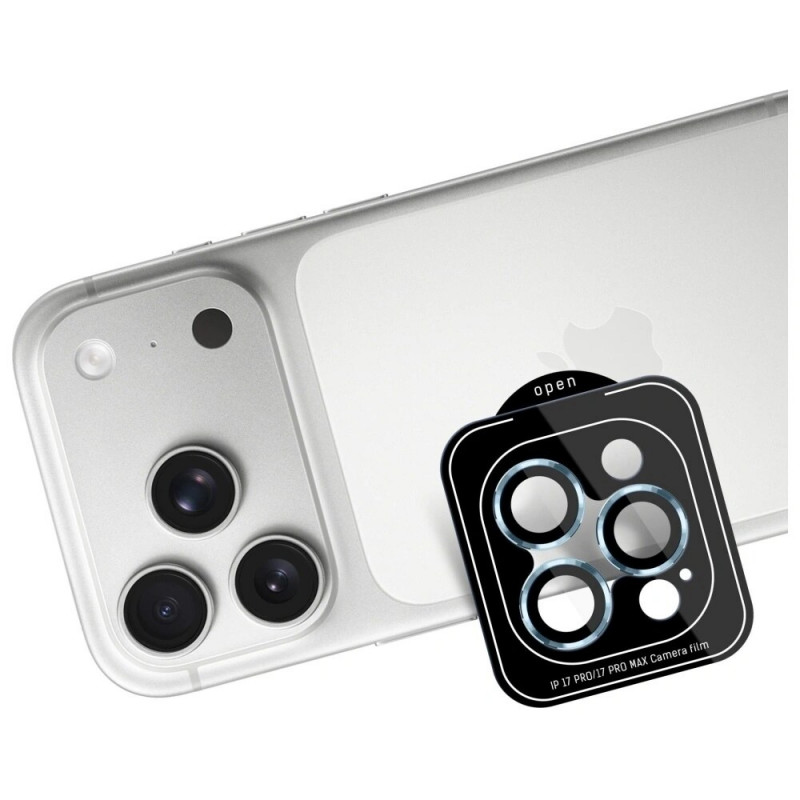 Vetro temperato per lente fotocamera 3MK Lens Protection Pro per Apple iPhone 17 Pro / 17 Pro Max, azzurro