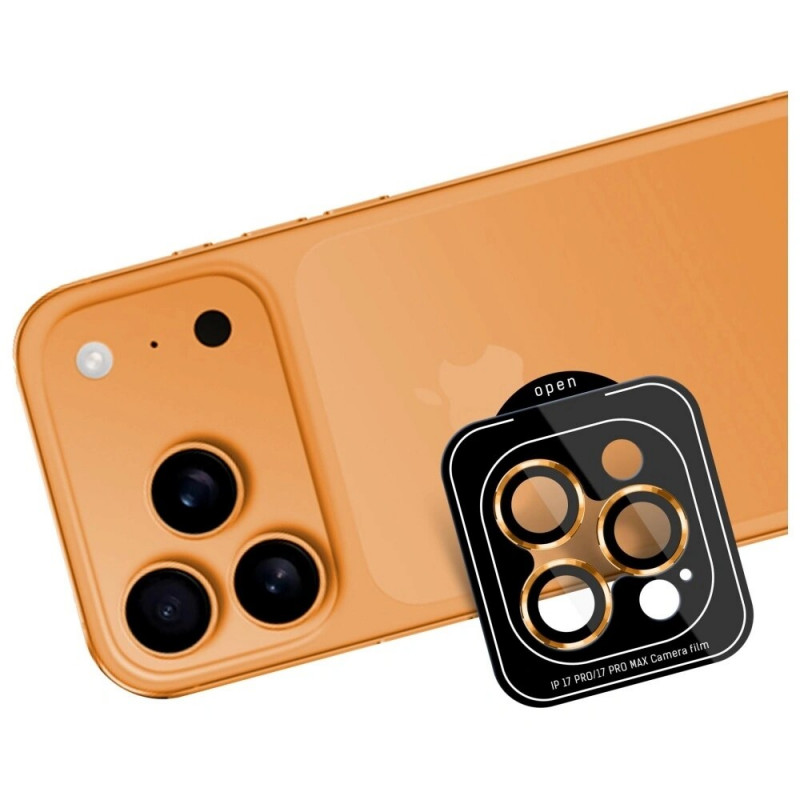Vetro temperato per lente fotocamera 3MK Lens Protection Pro per Apple iPhone 17 Pro / 17 Pro Max, arancione