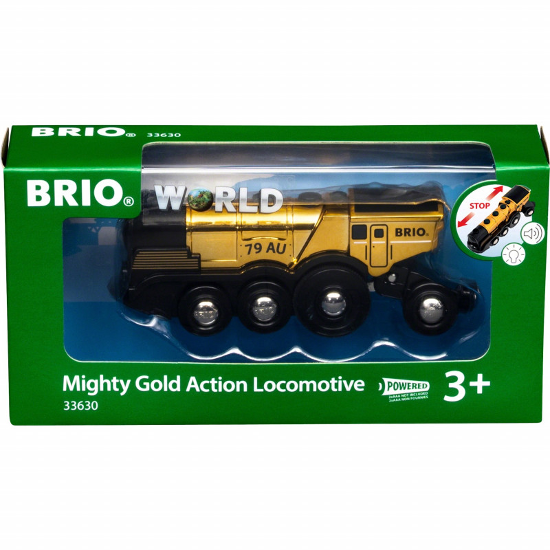 Locomotiva a batteria BRIO World dorata con luce e suono (33630)