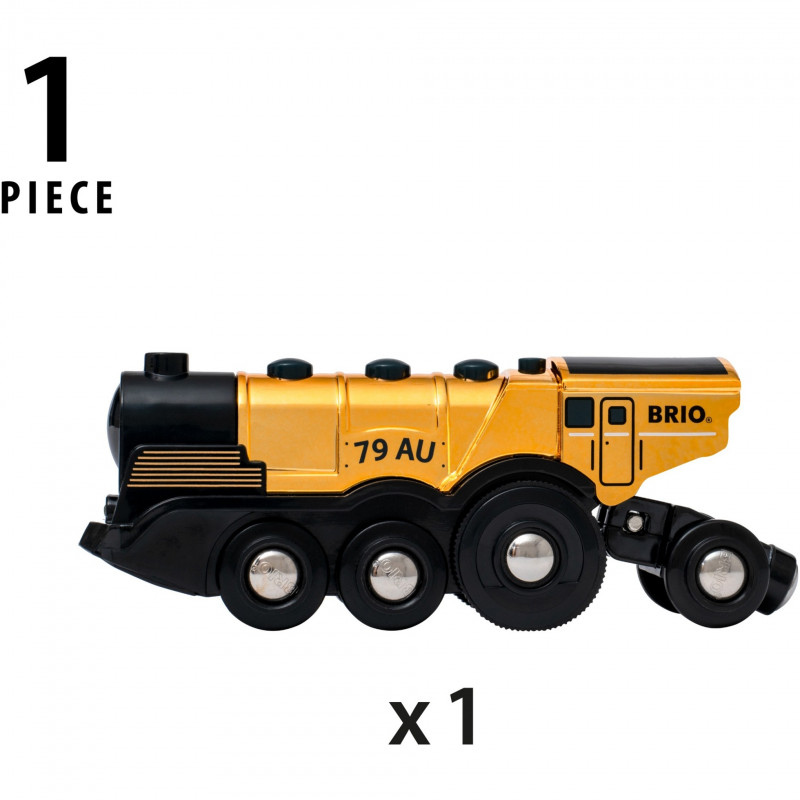 Locomotiva a batteria BRIO World dorata con luce e suono (33630)