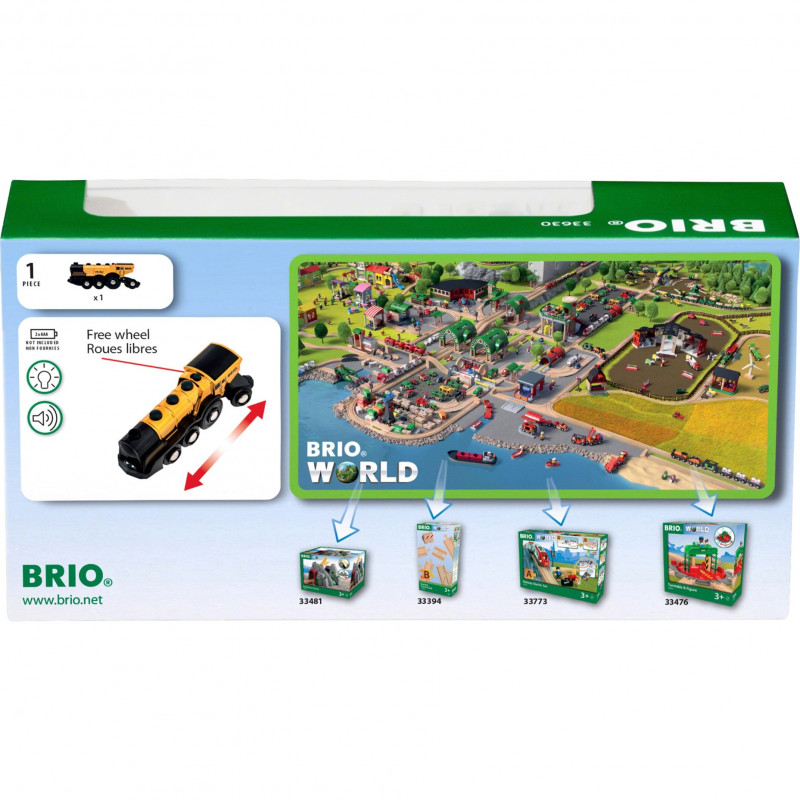 Locomotiva a batteria BRIO World dorata con luce e suono (33630)