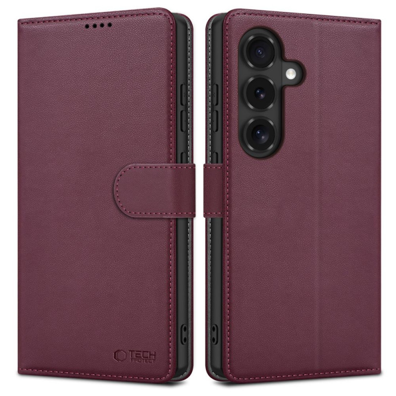 Custodia portafoglio Tech-Protect per Samsung Galaxy S26 FE bordeaux