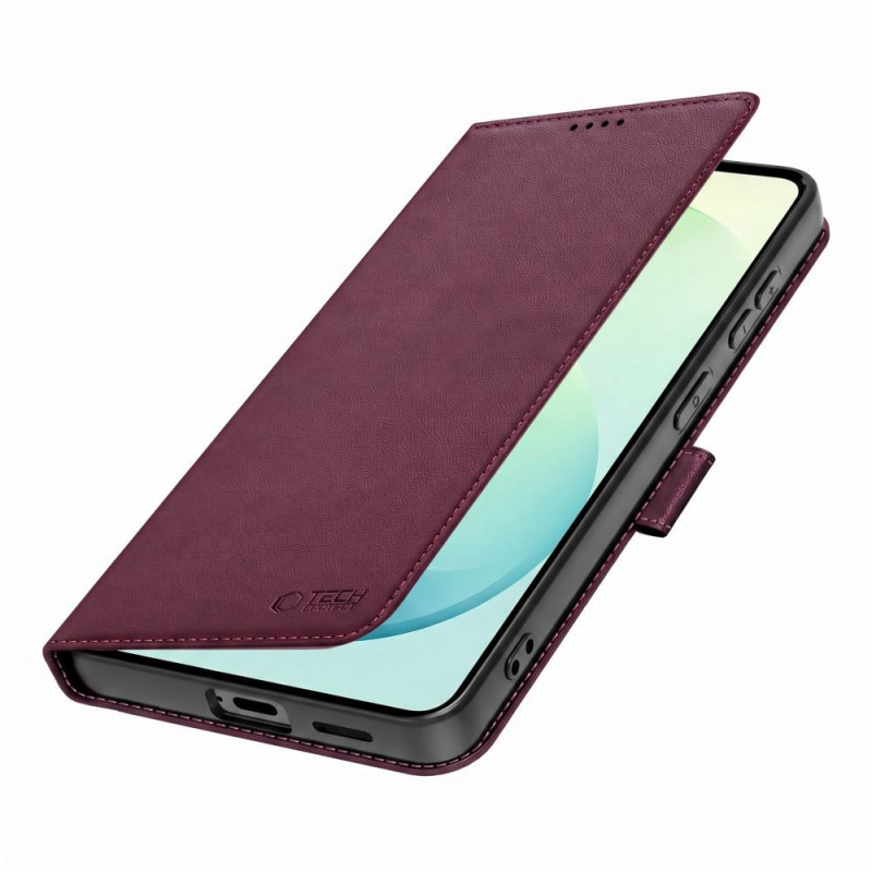 Custodia portafoglio Tech-Protect per Samsung Galaxy S26 FE bordeaux