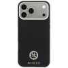 Guess GUE005537-0 Grained Round Strass Logo MagSafe custodia per Apple iPhone 18 Pro Max / 17 Pro Max, nera