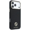Guess GUE005537-0 Grained Round Strass Logo MagSafe custodia per Apple iPhone 18 Pro Max / 17 Pro Max, nera
