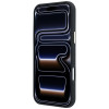 Guess GUE005537-0 Grained Round Strass Logo MagSafe custodia per Apple iPhone 18 Pro Max / 17 Pro Max, nera