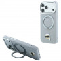 Custodia Karl Lagerfeld with Ring Stand 360 Karl Head Pin MagSafe per Apple iPhone 18 Pro Max / 17 Pro Max, grigio (KF003236)
