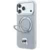 Custodia Karl Lagerfeld with Ring Stand 360 Karl Head Pin MagSafe per Apple iPhone 18 Pro Max / 17 Pro Max, grigio (KF003236)