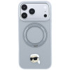 Custodia Karl Lagerfeld with Ring Stand 360 Karl Head Pin MagSafe per Apple iPhone 18 Pro Max / 17 Pro Max, grigio (KF003236)