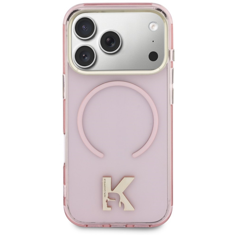 Custodia Karl Lagerfeld IML K Head KF003412 per Apple iPhone 18 Pro Max / 17 Pro Max, rosa