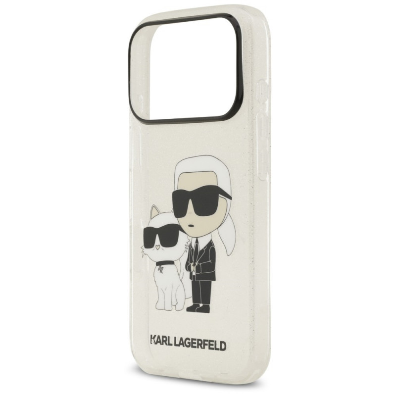 Custodia Karl Lagerfeld IML NFT Glitter Karl&Choupette KF003400 per Apple iPhone 18 Pro Max / 17 Pro Max, trasparente