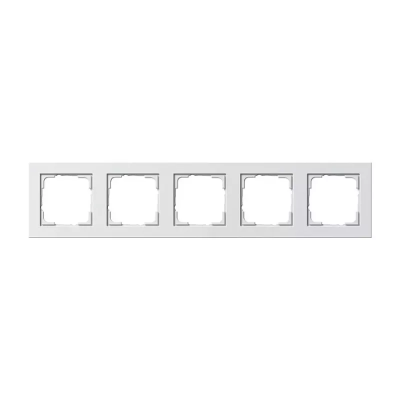 Gira E2 telaio 021522, 5 posti, bianco, opaco, termoplastico, senza viti