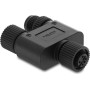 Delock 60855 Sdoppiatore a Y M12 codifica A 4 pin, 1 x femmina a 1 x femmina e 1 x maschio