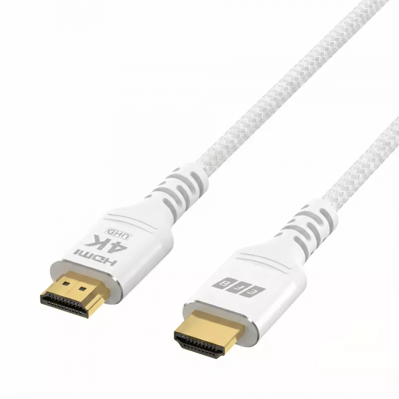 EFB Elektronik HDMI-20-00012 Cavo HDMI High Speed con Ethernet, 4K60Hz, 18 Gbit/s, 1 m, bianco, compatibile con HDMI 2.0