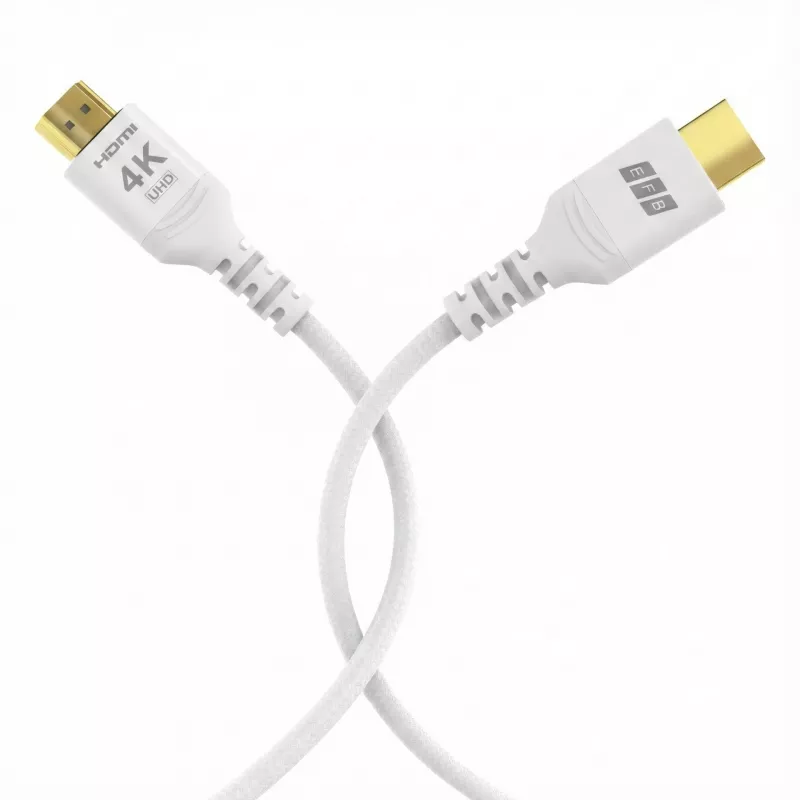EFB Elektronik HDMI-20-00014 Cavo HDMI High Speed con Ethernet, 4K60Hz, 18 Gbit/s, 3 m, Bianco, compatibile con HDMI 2.0