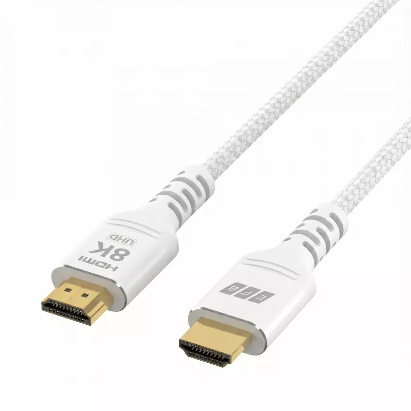 EFB Elektronik HDMI-21-00012 Cavo HDMI Ultra High Speed, 8K60Hz, 48 Gbit/s, 3 m, bianco, compatibile con HDMI 2.1/2.0