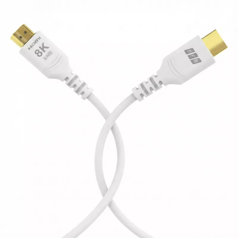 EFB Elektronik HDMI-21-00012 Cavo HDMI Ultra High Speed, 8K60Hz, 48 Gbit/s, 3 m, bianco, compatibile con HDMI 2.1/2.0