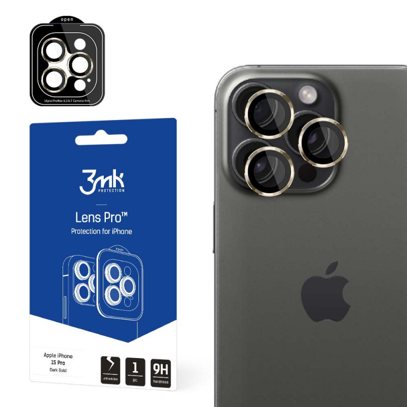3MK Lens Protection Pro Apple iPhone 15 Pro, oro scuro