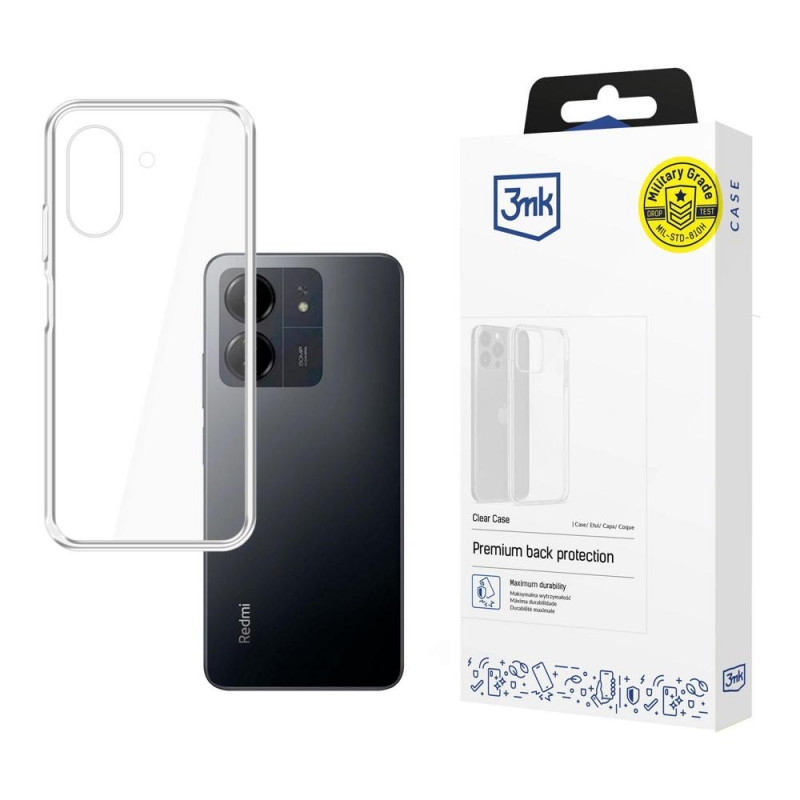 3MK Clear Case Redmi 13C / POCO C65 custodia, trasparente