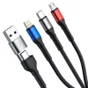 3MK Hyper Cable N-SERIES 6in1 USB-C / USB-A a USB-C / MicroUSB / Lightning, cavo QC 3.0, 18 W (9 V / 2 A), 1.2 m, nero