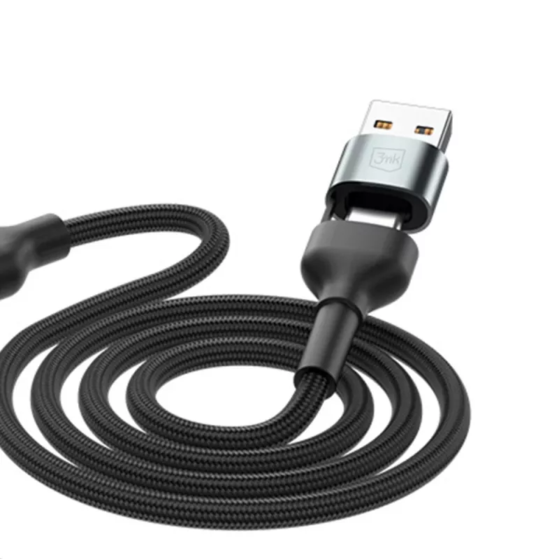 3MK Hyper Cable N-SERIES 6in1 USB-C / USB-A a USB-C / MicroUSB / Lightning, cavo QC 3.0, 18 W (9 V / 2 A), 1.2 m, nero