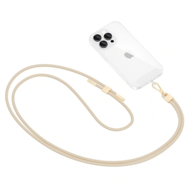 Tech-Protect C2S tracolla a corda per telefono, Beige/oro