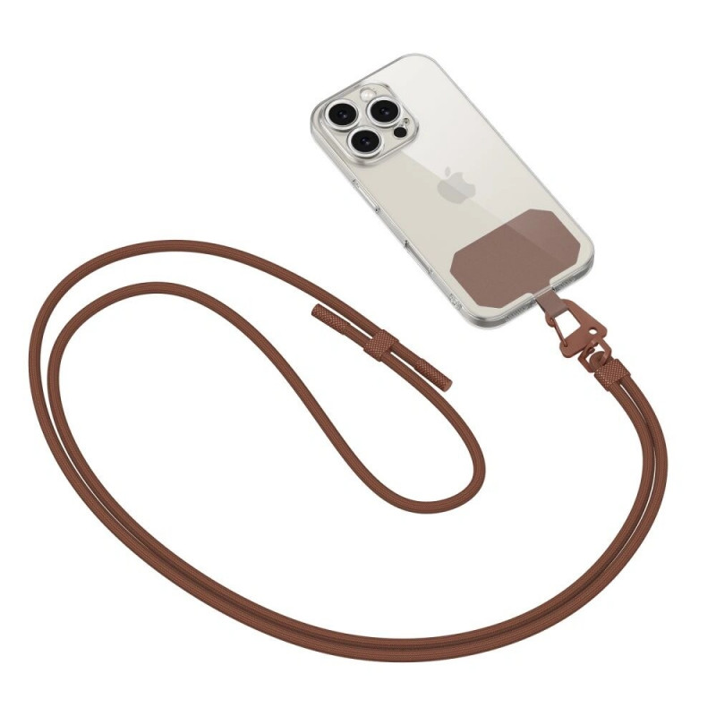 Tracolla per telefono Tech-Protect C5S Rope Crossbody Strap, marrone cioccolato