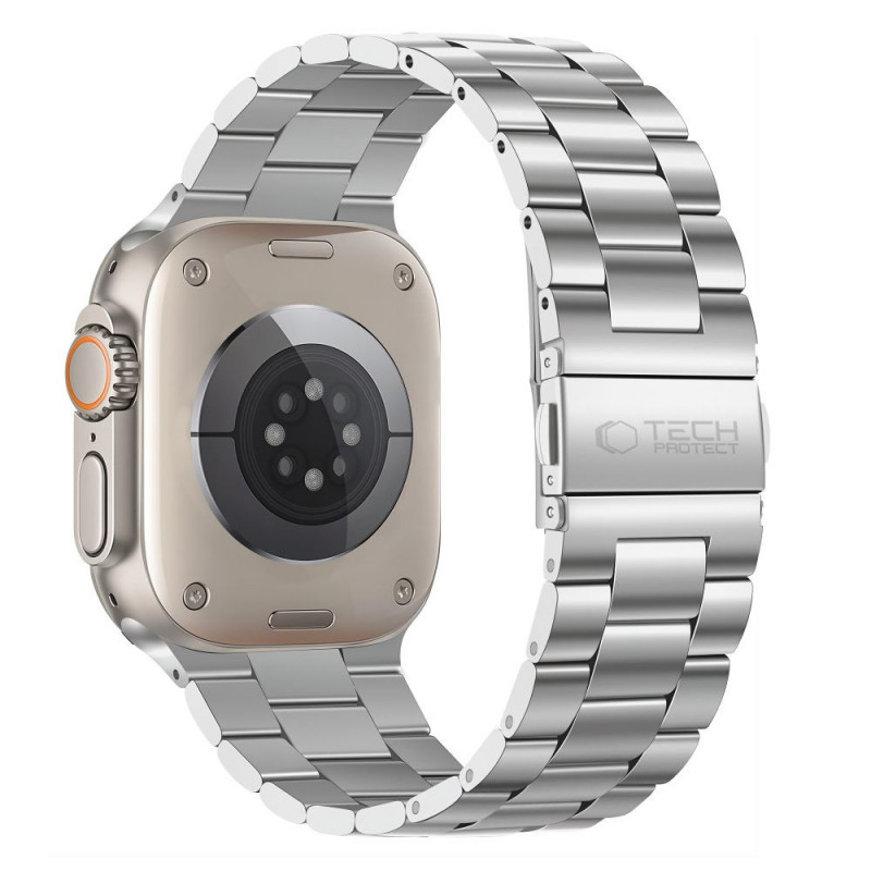 Tech-Protect Stainless cinturino in acciaio inossidabile per Apple Watch 8 / 9 / 10 / 11 / 12 / SE / Ultra (44 / 45 / 46 / 49 mm), argento