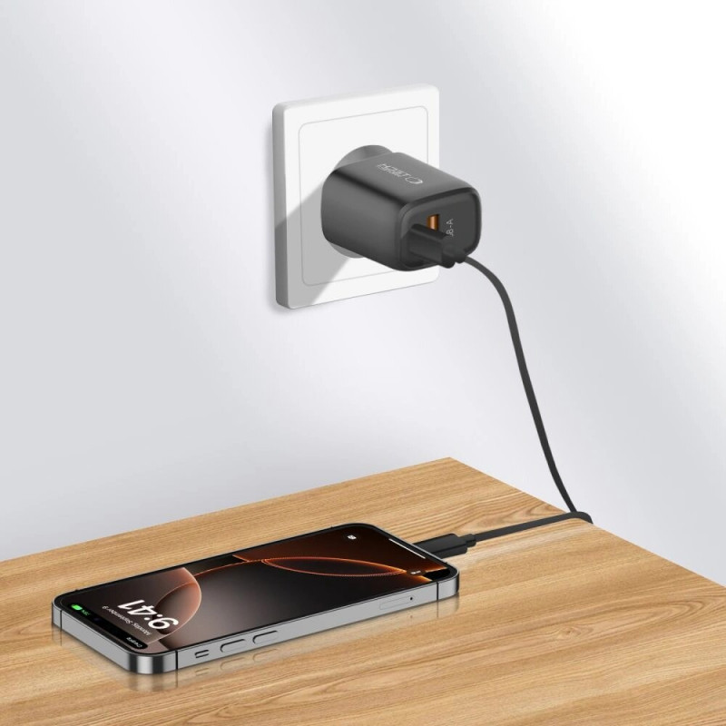 Tech-Protect NCA20 caricatore da parete USB-A / USB-C PD 20W / QC3.0, nero