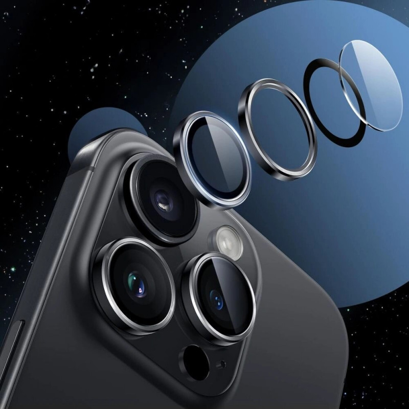 Tech-Protect Camring Fit+ coperture per obiettivo della fotocamera per Apple iPhone 14 Pro / 14 Pro Max / 15 Pro / 15 Pro Max / 16 Pro / 16 Pro Max / 17 Pro / 17 Pro Max, Argento