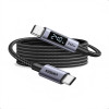 Ugreen L530 cavo da USB-C a USB-C, PD 240 W, 480 Mbps, con display, 2 m, nero