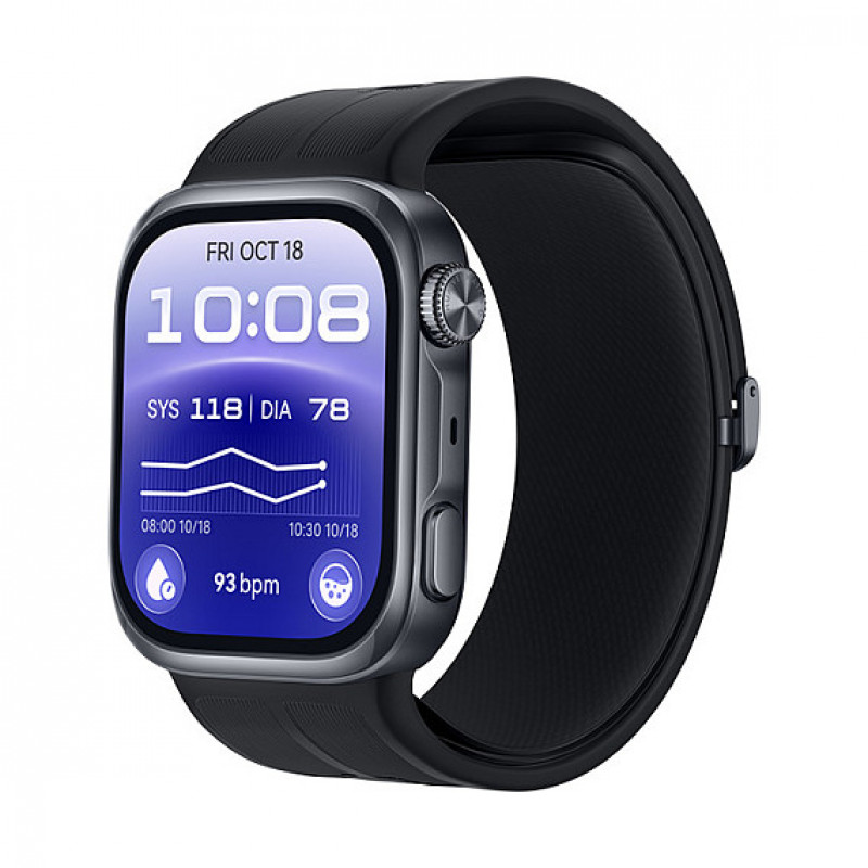 Huawei Watch D3 Riva-B10 smartwatch 46 mm, cassa in alluminio, cinturino in gomma, nero (55020KBU)