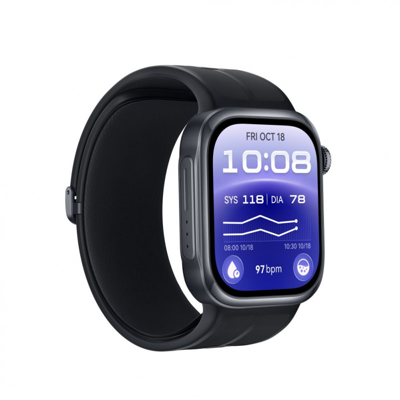Huawei Watch D3 Riva-B10 smartwatch 46 mm, cassa in alluminio, cinturino in gomma, nero (55020KBU)