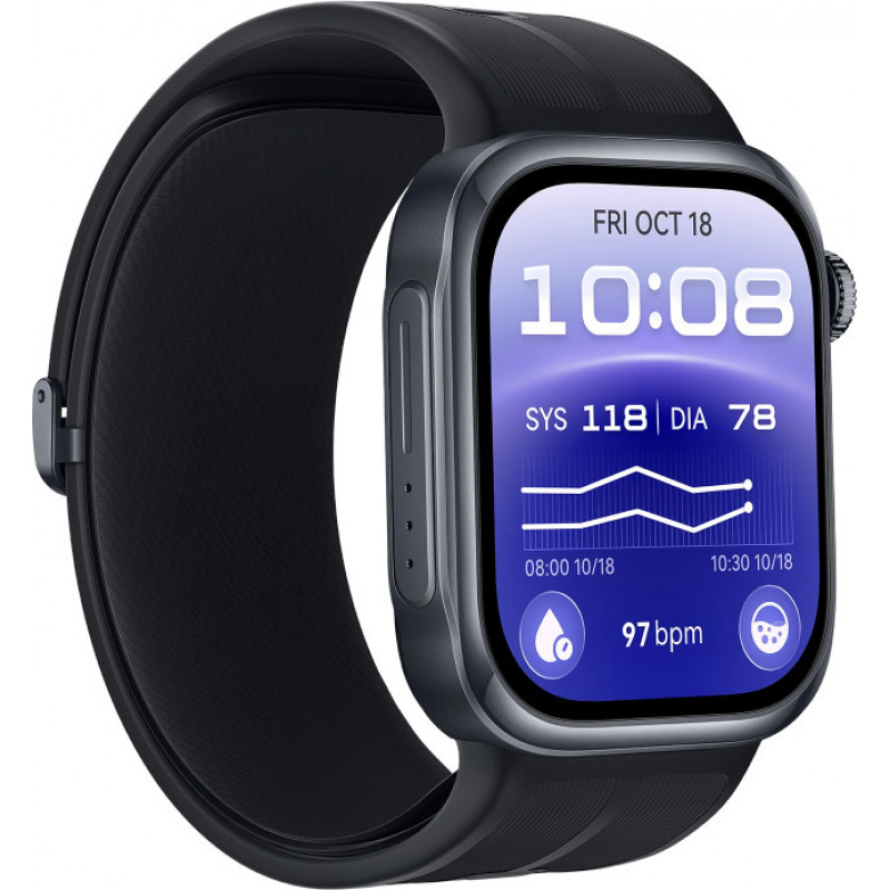 Huawei Watch D3 Riva-B10 smartwatch 46 mm, cassa in alluminio, cinturino in gomma, nero (55020KBU)