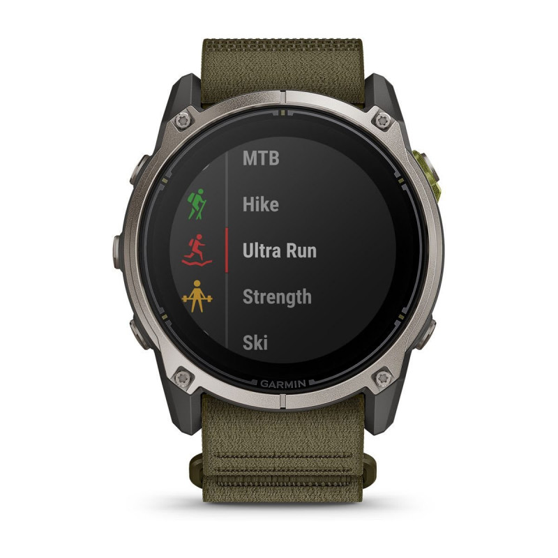 Smartwatch GPS Garmin Enduro 4 con cinturino in tessuto ComfortFit verde oliva scuro (010-04799-01)