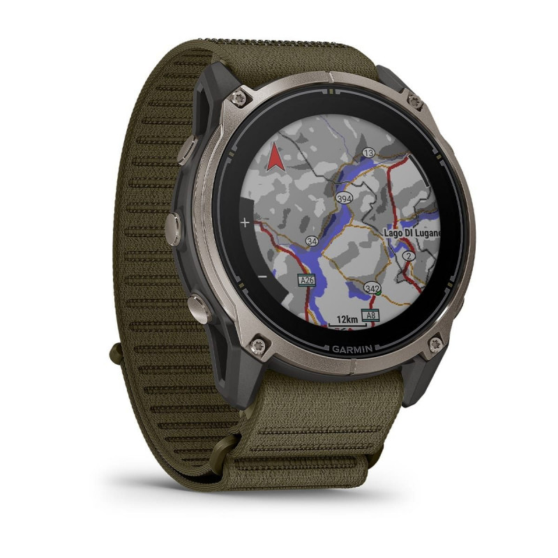 Smartwatch GPS Garmin Enduro 4 con cinturino in tessuto ComfortFit verde oliva scuro (010-04799-01)