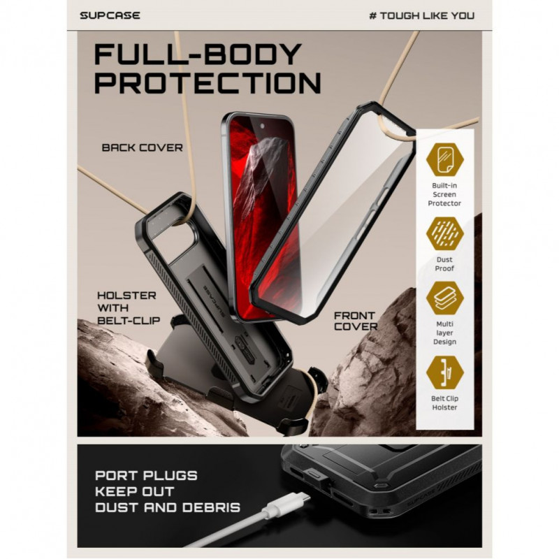 Supcase Custodia Unicorn Beetle Pro per Google Pixel 11 Pro, nero