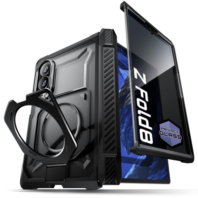 Supcase UB Grip Mag MagSafe Privacy Custodia con vetro privacy per Samsung Galaxy Z Fold 8, nera