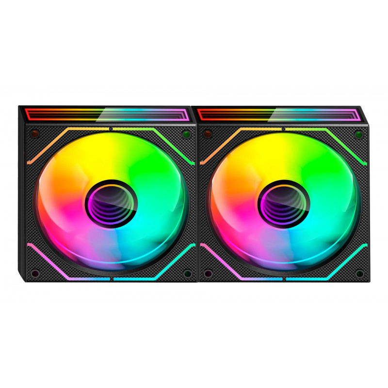 Tacens Mars Gaming MF3DPROX2 12 cm ventole per case computer, ARGB, nere, 2 pezzi