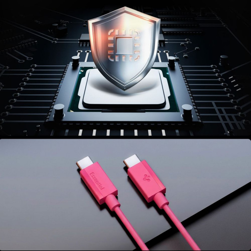 Spigen EB6010CC Essential Cavo USB-C a USB-C 60W 100 cm, Rosa
